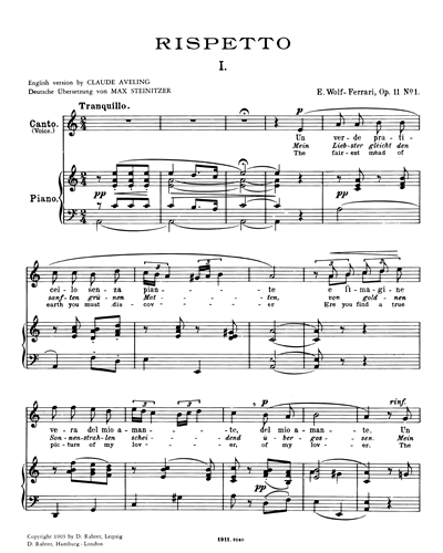 Four Rispetti, Op. 11