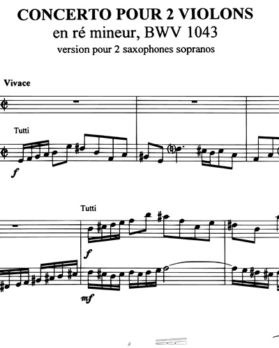Concerto pour 2 Violons en Ré mineur, BWV 1043