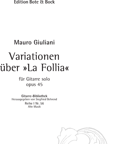 Variations about La Follia op. 45