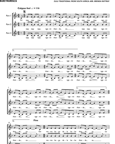 Babethandaza Guitar & Voice Sheet Music by Brenda Rattray | nkoda