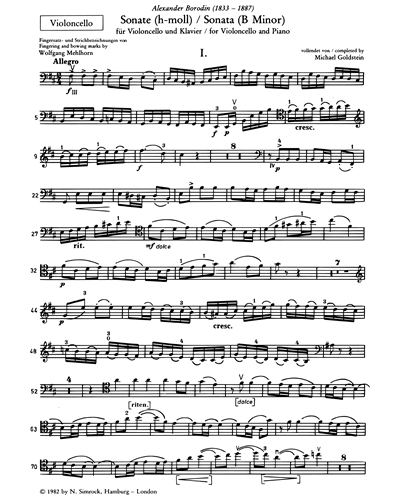 Sonata in B minor for Cello & Piano