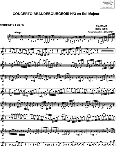 Concerto brandebourgeois n. 3 en Sol majeur