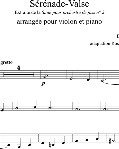 Sérénade-Valse pour Violon et Piano