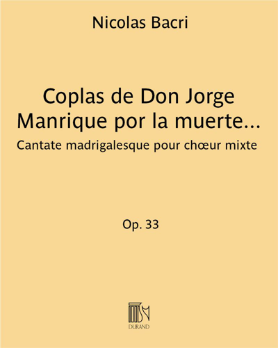 Coplas de Don Jorge Manrique por la muerte de su padre Op. 33 n. 2