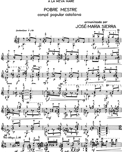 Deux chansons catalanes Sheet Music by José Maria Sierra | nkoda