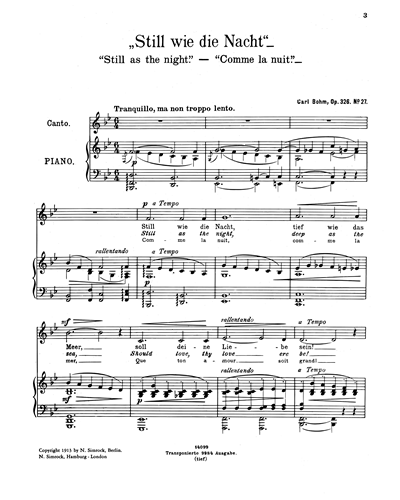 Still as the Night (in B-flat), op. 326/27