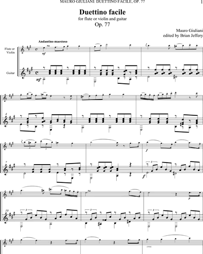Duettino Facile, op. 77