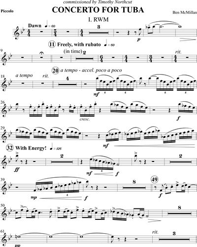 Tuba Concerto Piccolo Sheet Music by Ben McMillan | nkoda | Free 7 days ...