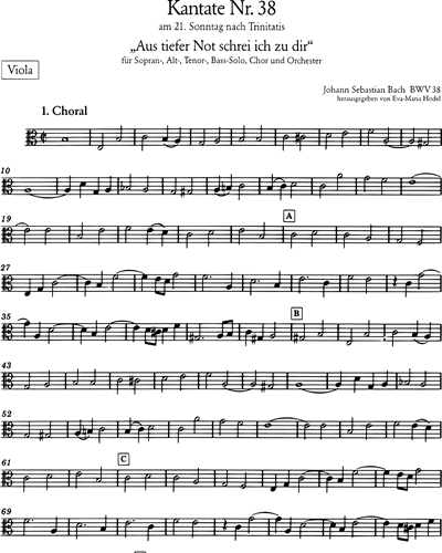 Kantate BWV 38 „Aus tiefer Not schrei ich zu dir“