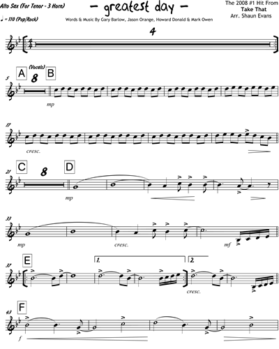 Alto Saxophone (Tenor Saxophone Alternative)
