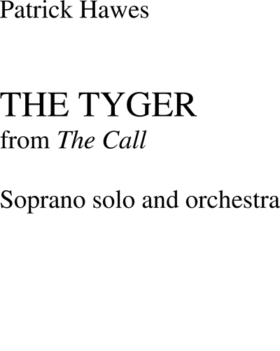 The Tyger (from "The Call")