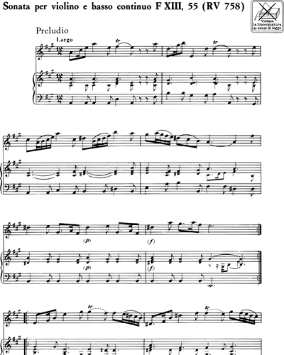 Sonata in La maggiore RV 758 F. XIII n. 55