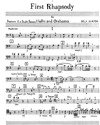 Rhapsody No. 1, Sz. 87