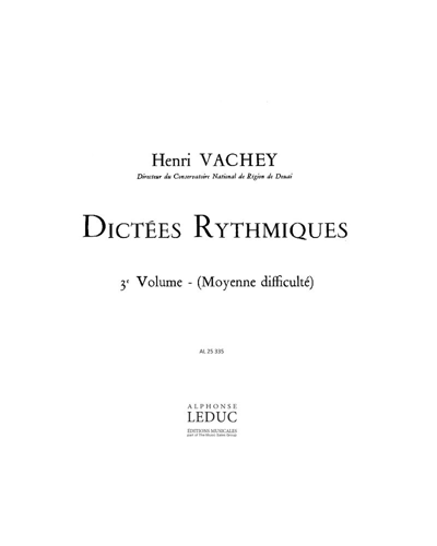 Dictées rythmiques, Vol. 3
