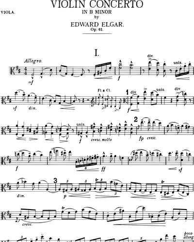 Violin Concerto In B Minor Viola Sheet Music By Edward Elgar | Nkoda ...