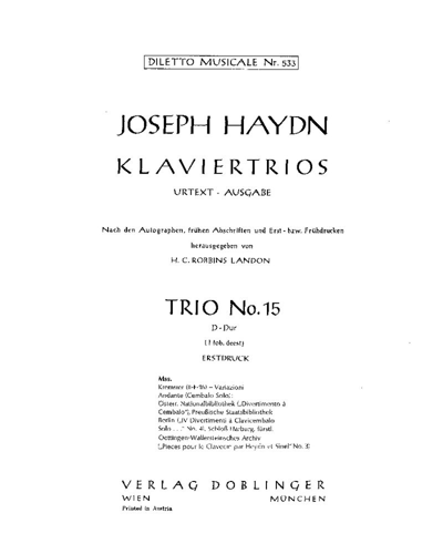 Piano Trio No. 15 in D major