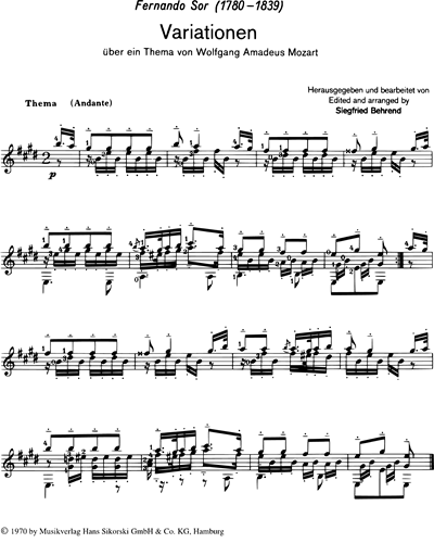 Variations on a Theme by W. A. Mozart