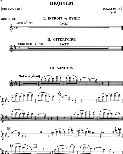 Requiem (1893) Violin Solo Sheet Music by Gabriel Fauré nkoda