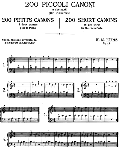 200 Short Two-Part Canons, op. 14