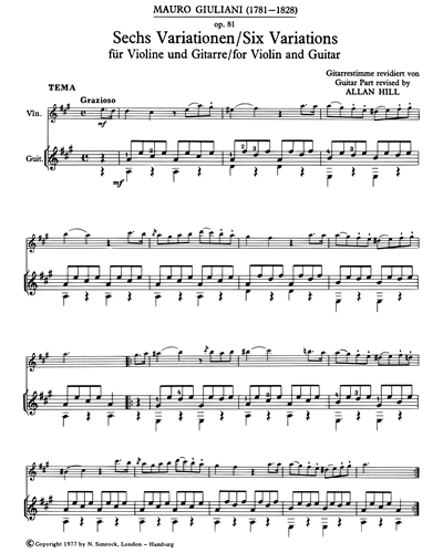 Six Variations in A major, op. 81