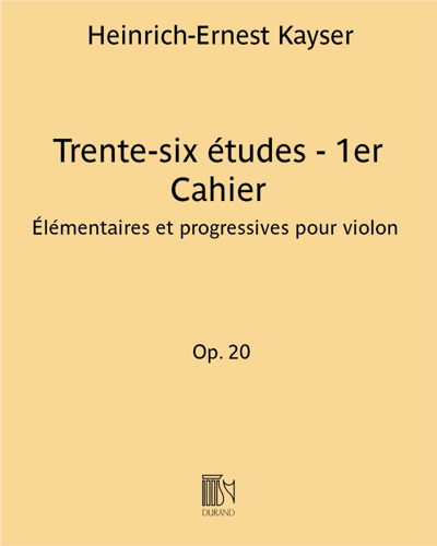 Trente-six études Op. 20 - 1er Cahier