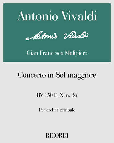 Concerto in Sol maggiore RV 150 F. XI n. 36