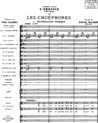 Les Choéphores, Op. 24 (n. 2 de "L'Orestie d'Eschyle")