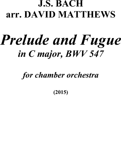 Prelude and Fugue in C major, BWV 547