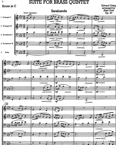 Suite for Brass Quintet, Op. 40
