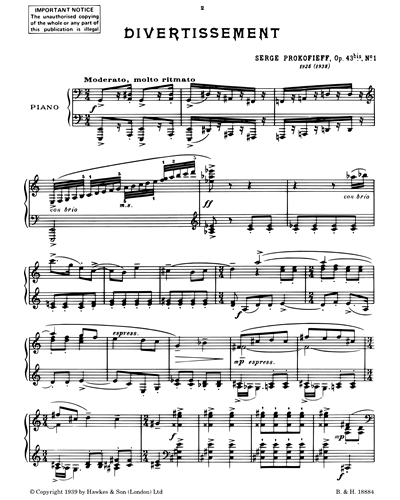 Divertimento for Piano, op. 43b