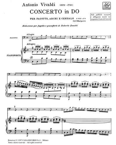 Concerto in Do maggiore RV 473 F. VIII n. 9