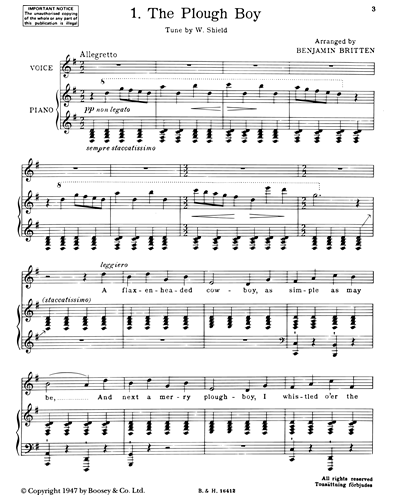 Folk Song Arrangements, Vol. 3 