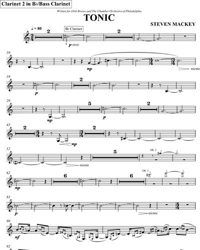 Clarinet 2 in Bb/Bass Clarinet