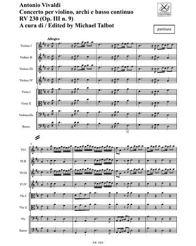 Concerto RV 230 Op. 3 n. 9 