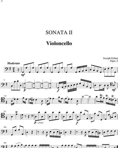 Sonata No. 2 in G Major, Op.  2
