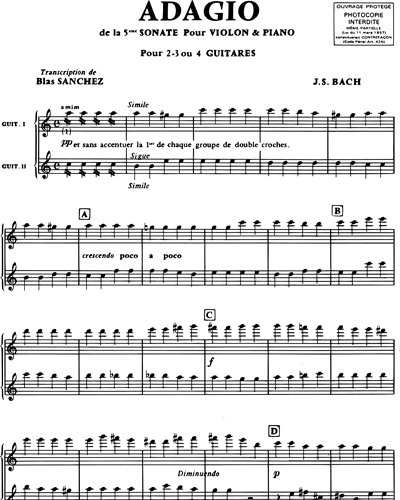 Adagio de la 5e Sonate pour Violon et Piano