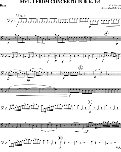 Allegro (from 'Concerto in B-flat major, K. 191')