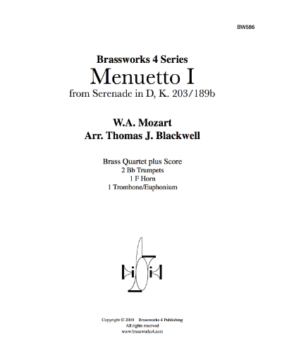 Menuetto 1 (from 'Serenade in D, K. 203/189b')