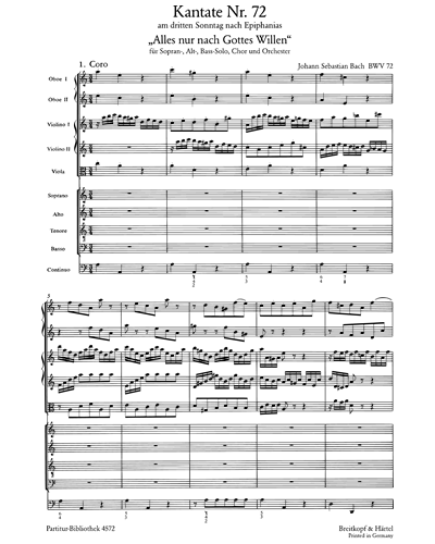 Kantate BWV 72 „Alles nur nach Gottes Willen“