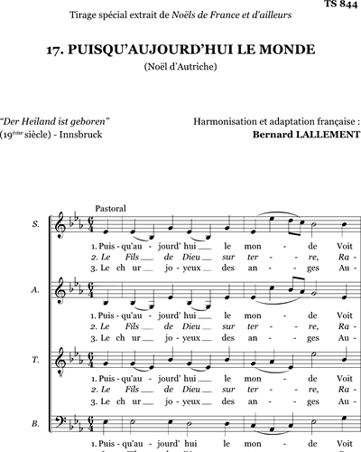 Puisqu'aujourd'hui le monde - Extr. Noels de France et d'ailleurs