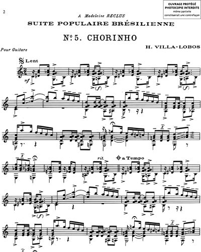 Chorinho (extrait n. 5 de la "Suite populaire brésilienne")