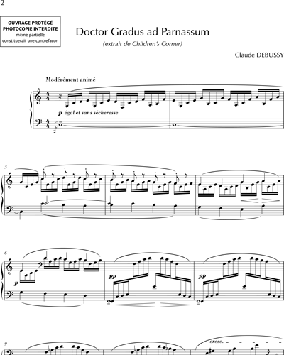 Doctor gradus ad parnassum (extrait de "Children’s Corner") - Pour piano