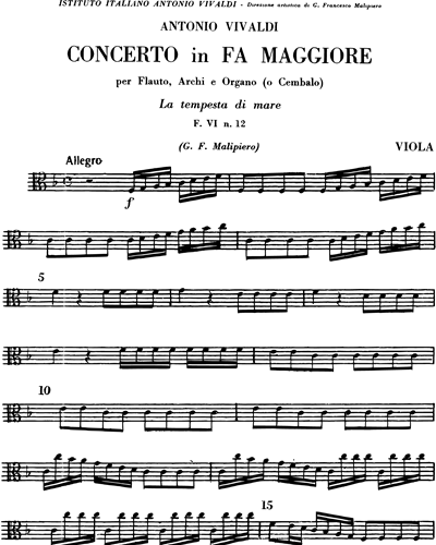 Concerto in Fa maggiore "La tempesta di mare" Op. 10 n. 1 F. VI n. 12 Tomo 454
