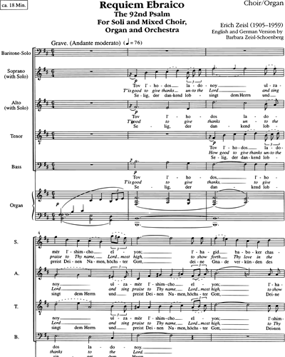 Requiem Ebraico: The 92nd Psalm