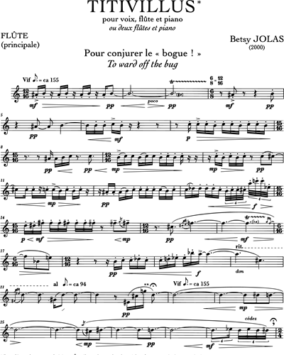 Titivillus pour Voix, Flûte et Piano ou 2 Flûtes et Piano