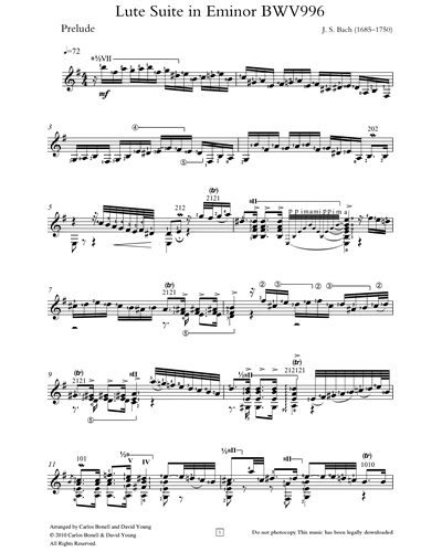 Lute Suite in E minor BWV 996