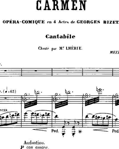 Carmen No. 11bis Cantabile Extrait Du Duo