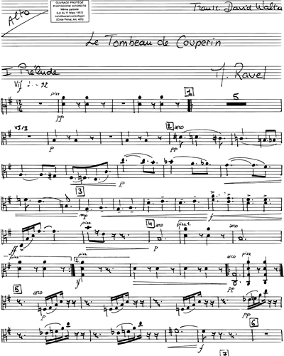 Le tombeau de Couperin - Transcription pour orchestre de chambre
