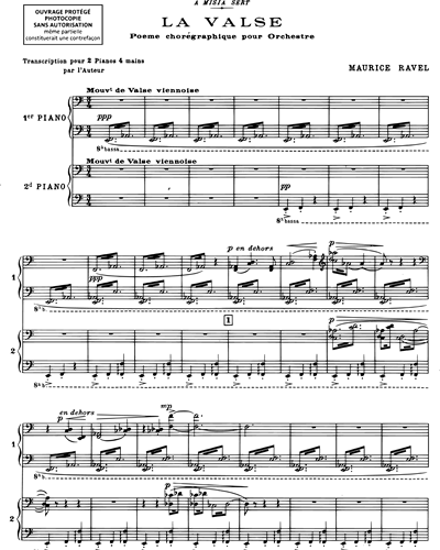 La valse - Transcription pour deux pianos