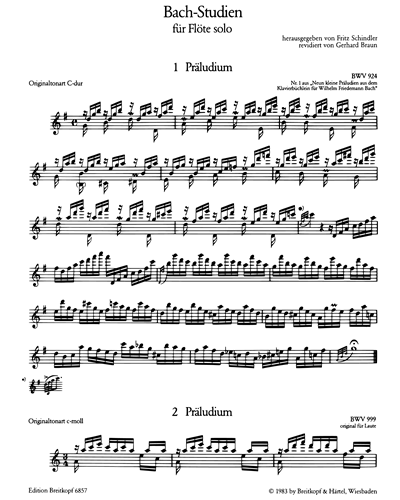 Bach-Studien für Flöte, Heft 1